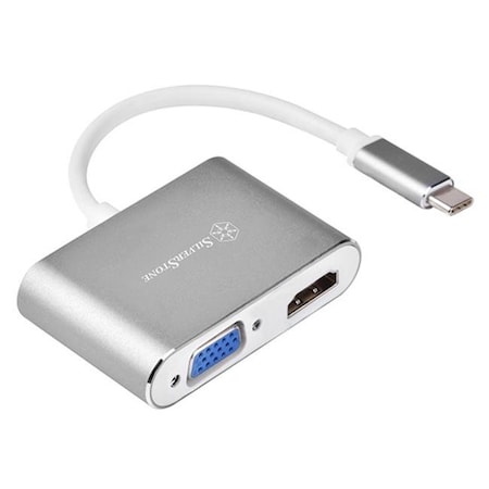 Silverstone SilverStone Technologies EP16 USB Type-C to VGA & HDMI Adapter; Charcoal EP16